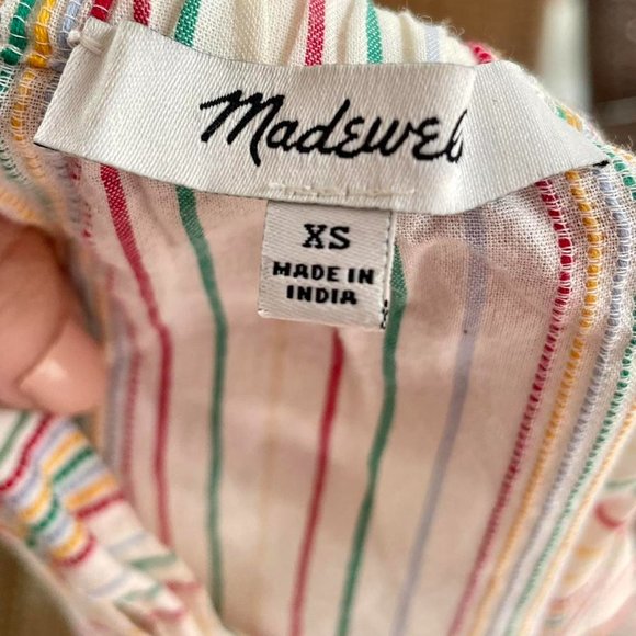 Madewell White, Rainbow Striped Button Tank Top - Picture 5 of 5